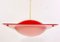 Mid-Century Red Acrylic Glass Suspension Lamp, Italy, 1970s, Image 4