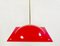 Mid-Century Red Acrylic Glass Suspension Lamp, Italy, 1970s 3