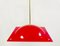 Mid-Century Red Acrylic Glass Suspension Lamp, Italy, 1970s, Image 3