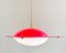Mid-Century Red Acrylic Glass Suspension Lamp, Italy, 1970s, Image 5