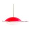 Mid-Century Red Acrylic Glass Suspension Lamp, Italy, 1970s, Image 1