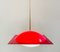 Mid-Century Red Acrylic Glass Suspension Lamp, Italy, 1970s 6
