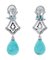 Turquoise, Diamond & 14 Karat White Gold Dangle Earrings 2