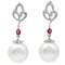 South-Sea Pearl, Ruby, Diamond & 14 Karat White Gold Dangle Earrings 1