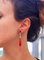 Red Coral, Emerald, Onyx, Diamond & Platinum Dangle Earrings 4