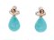 Turquoise, Aquamarine, Diamond & 14 Karat Rose Gold Earrings 2