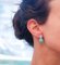 Boucles d'Oreilles Turquoise, Aigue-Marine, Diamant et Or Rose 14 Carats 4