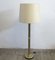 Brass Floor Lamp with Fabric Shade, 1960s, Image 1