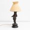Early 20th Century Bronze and Wood Table Lamp, Image 2
