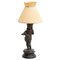 Early 20th Century Bronze and Wood Table Lamp, Image 1