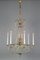 French Louis XVI Style Brass and Crystal Basket 9-Light Chandelier, Image 3
