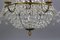 French Louis XVI Style Brass and Crystal Basket 9-Light Chandelier, Image 14