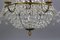 Lustre à 9 Lampes Style Louis XVI en Laiton et Cristal, France 14