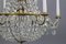 French Louis XVI Style Brass and Crystal Basket 9-Light Chandelier 13