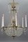 French Louis XVI Style Brass and Crystal Basket 9-Light Chandelier, Image 7