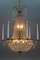 French Louis XVI Style Brass and Crystal Basket 9-Light Chandelier 9