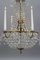 French Louis XVI Style Brass and Crystal Basket 9-Light Chandelier 12