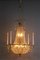 French Louis XVI Style Brass and Crystal Basket 9-Light Chandelier 4