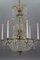 French Louis XVI Style Brass and Crystal Basket 9-Light Chandelier 8