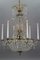 French Louis XVI Style Brass and Crystal Basket 9-Light Chandelier, Image 8