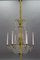 French Louis XVI Style Brass and Crystal Basket 9-Light Chandelier 20
