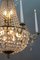 French Louis XVI Style Brass and Crystal Basket 9-Light Chandelier 10