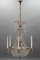French Louis XVI Style Brass and Crystal Basket 9-Light Chandelier 19