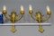French Empire Style Gilt Bronze 2-Light Sconces, Early 20th Century, Set of 2 10