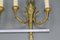 Französische Wandleuchten aus vergoldeter Bronze im Empire-Stil mit 2 Leuchten, Frühes 20. Jh., 2er Set 8