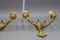 Apliques franceses estilo Imperio de bronce dorado con dos luces, principios del siglo XX. Juego de 2, Imagen 11