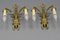 French Empire Style Gilt Bronze 2-Light Sconces, Early 20th Century, Set of 2 14