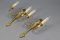 French Empire Style Gilt Bronze 2-Light Sconces, Early 20th Century, Set of 2 12