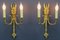 Apliques franceses estilo Imperio de bronce dorado con dos luces, principios del siglo XX. Juego de 2, Imagen 2