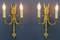 French Empire Style Gilt Bronze 2-Light Sconces, Early 20th Century, Set of 2 2