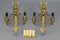 Französische Wandleuchten aus vergoldeter Bronze im Empire-Stil mit 2 Leuchten, Frühes 20. Jh., 2er Set 18