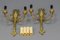 Französische Wandleuchten aus vergoldeter Bronze im Empire-Stil mit 2 Leuchten, Frühes 20. Jh., 2er Set 17