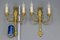 French Empire Style Gilt Bronze 2-Light Sconces, Early 20th Century, Set of 2 9