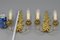 Französische Louis XVI Stil Wandlampen aus vergoldeter Bronze & Messing mit 2 Leuchten, 2er Set 17