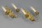 Französische Louis XVI Stil Wandlampen aus vergoldeter Bronze & Messing mit 2 Leuchten, 2er Set 14
