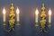 French Louis XVI Style 2-Light Gilt Bronze and Brass Floral Sconces, Set of 2 3