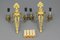 French Louis XVI Style 2-Light Gilt Bronze and Brass Sconces, Set of 2, Image 18
