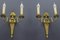 French Louis XVI Style 2-Light Gilt Bronze and Brass Sconces, Set of 2, Image 20