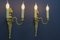 Französische Louis XVI Wandlampen aus vergoldeter Bronze & Messing mit 2 Leuchten, 2er Set 5