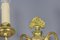 French Louis XVI Style 2-Light Gilt Bronze and Brass Sconces, Set of 2 8