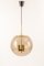 Large Brass Pendant Lamp with Smoked Glass Globe from Limburg, Germany, 1970s 12
