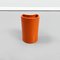Mid-Century Italian Orange Ceramic Cylindrical Half-Moon Vases, 1970s, Set of 5 17