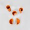 Jarrones italianos Mid-Century cilíndricos de cerámica naranja, años 70. Juego de 5, Imagen 2