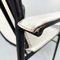 Italienischer Mid-Century Stuhl aus weißem Leder & schwarzem Metall, 1980er 17