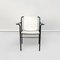 Mid-Century Italian White Leather and Black Metal Chair, 1980s, Image 2