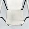Italienischer Mid-Century Stuhl aus weißem Leder & schwarzem Metall, 1980er 6